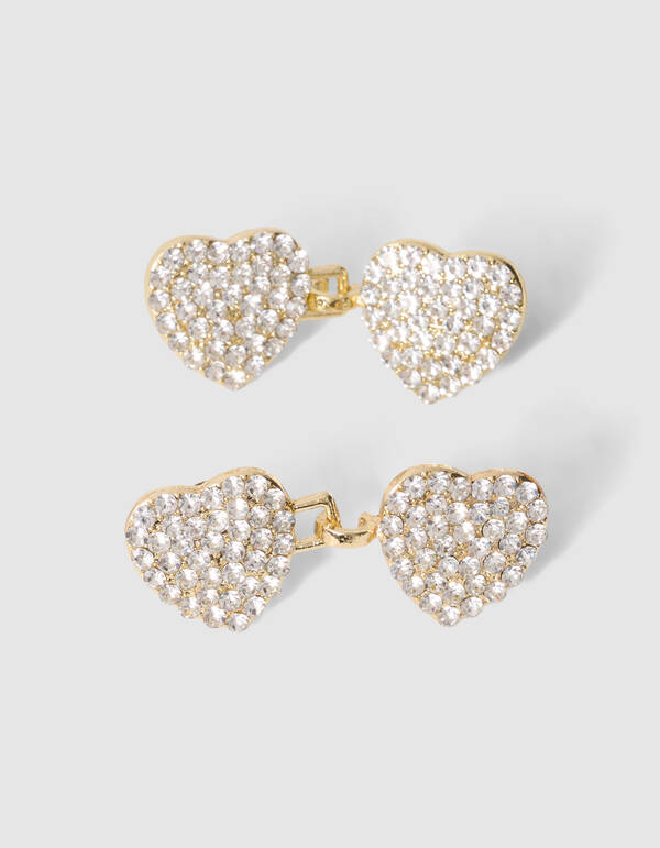 Strass Heart Jeans Pins Goud SHOEBY ACCESSOIRES