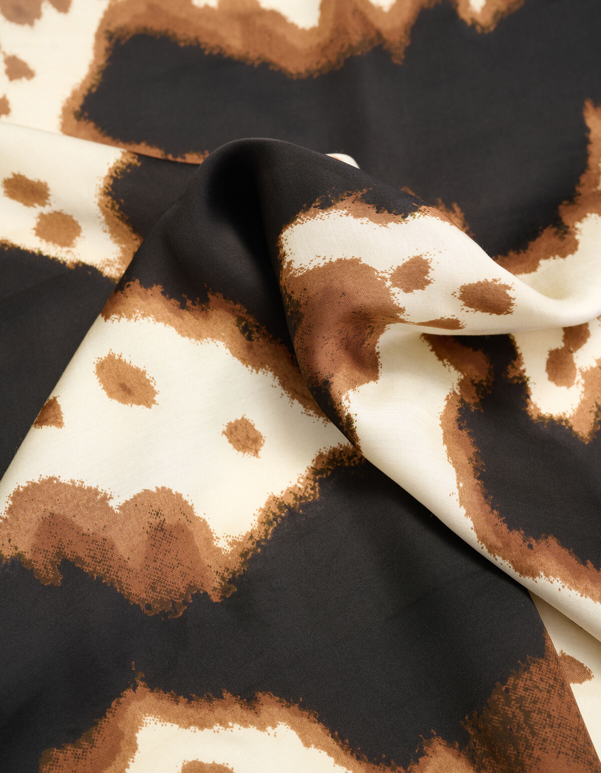 Satijnen Cow Sjaal Bruin SHOEBY ACCESSOIRES