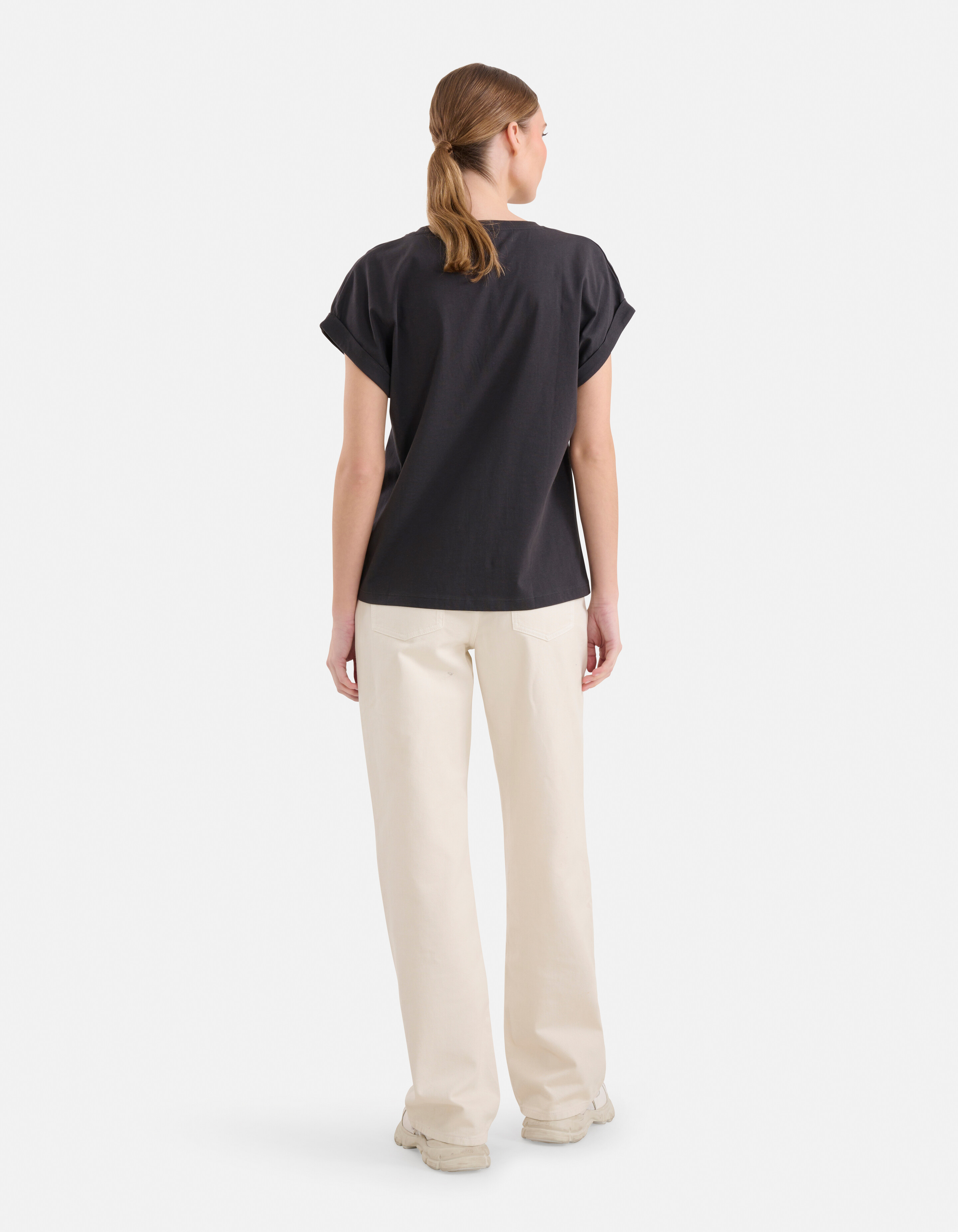 Crochet Tekst T-shirt Zwart SHOEBY WOMEN