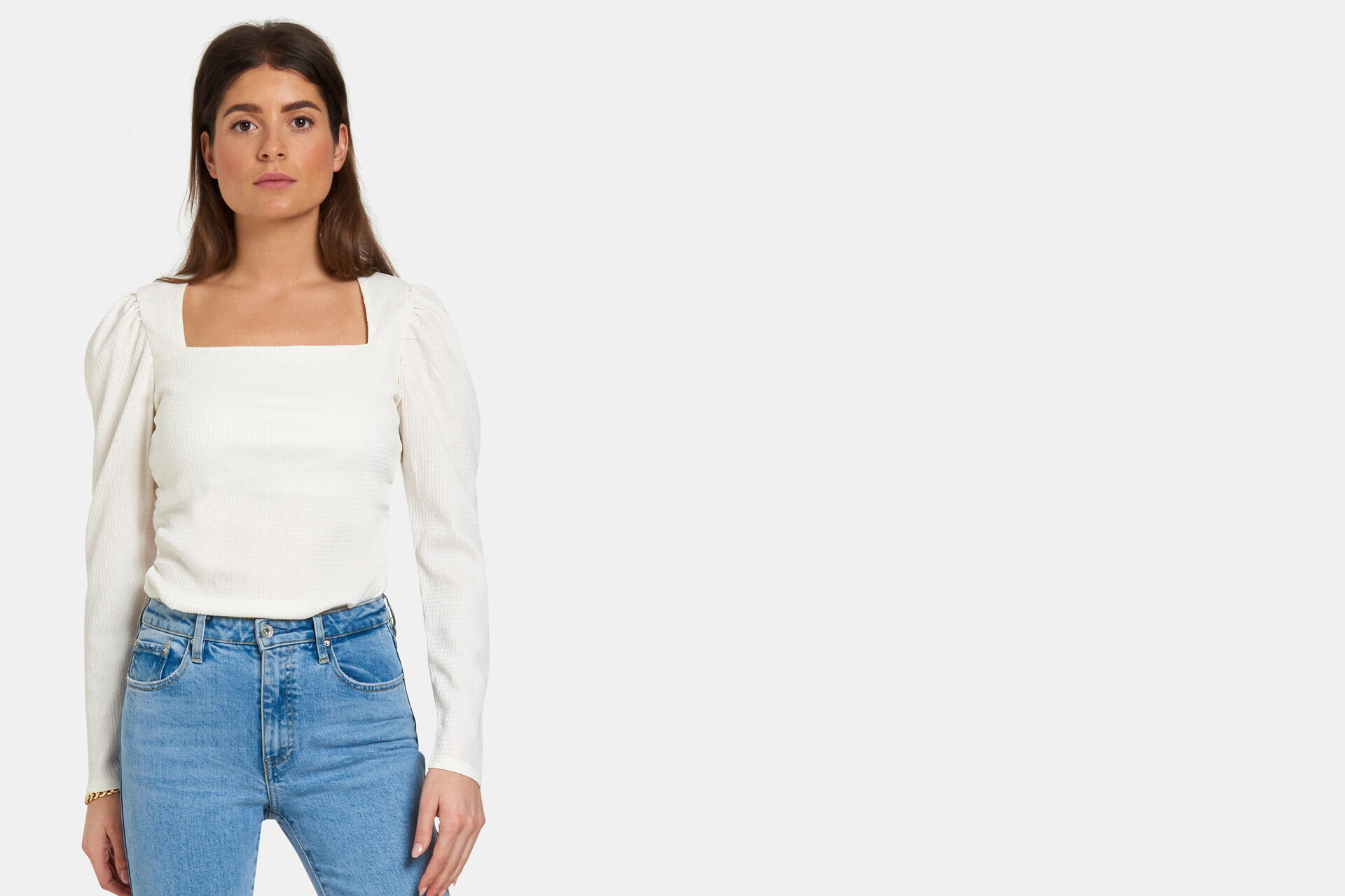 Crinkle Poff Top Eksept