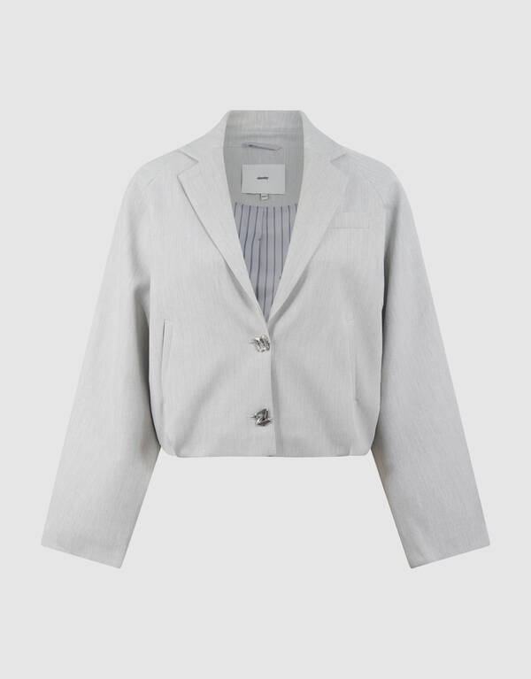 Cropped Blazer Lichtgrijs By Mieke SHOEBY WOMEN