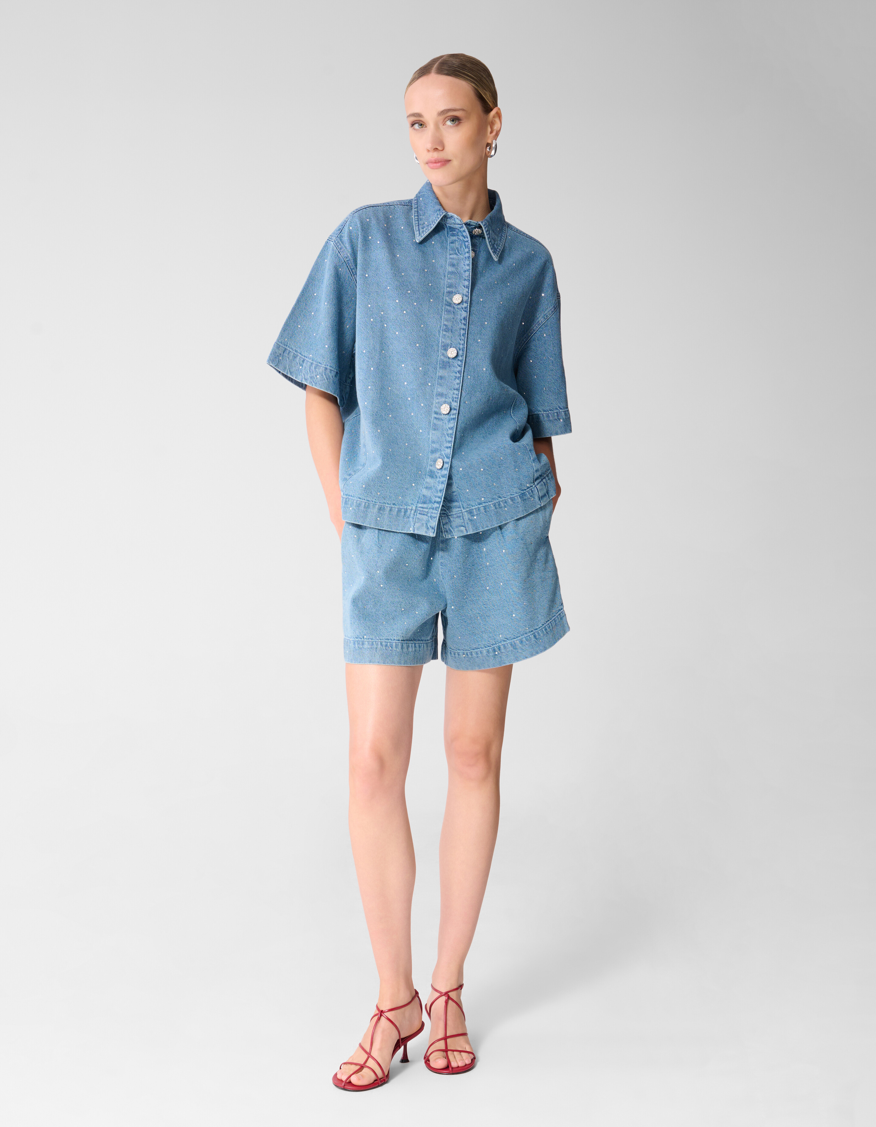 Strass Denim Short Blauw SHOEBY WOMEN