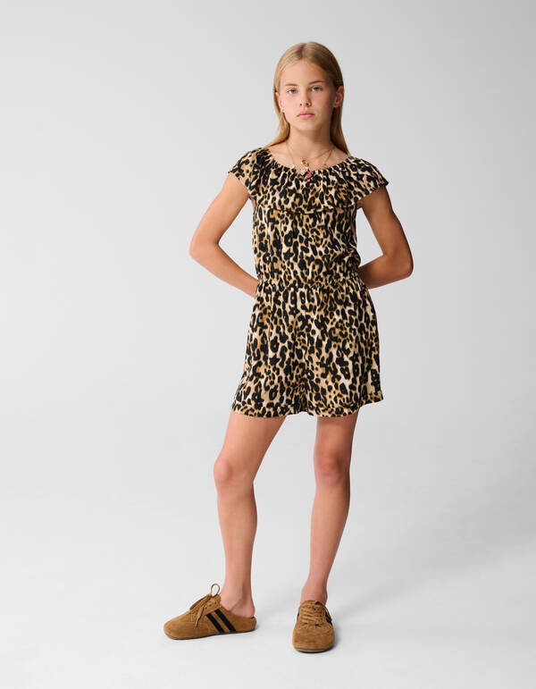 Star Leopard Jumpsuit Lichtbruin SHOEBY GIRLS