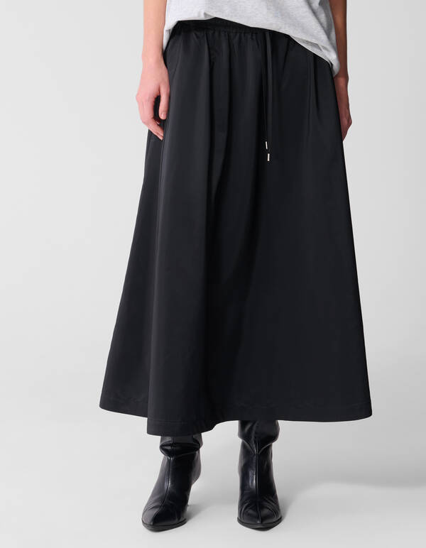 Wide Sporty Maxi Rok Zwart SHOEBY WOMEN