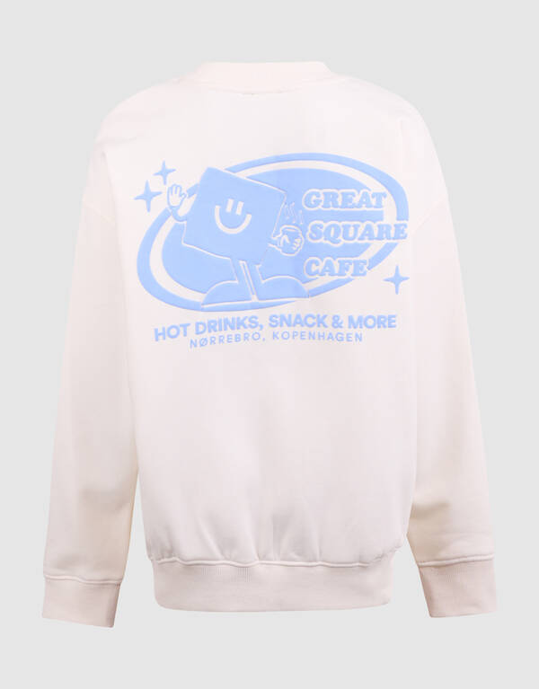 Caf&eacute; Artwork Sweater Gebroken Wit SHOEBY BOYS