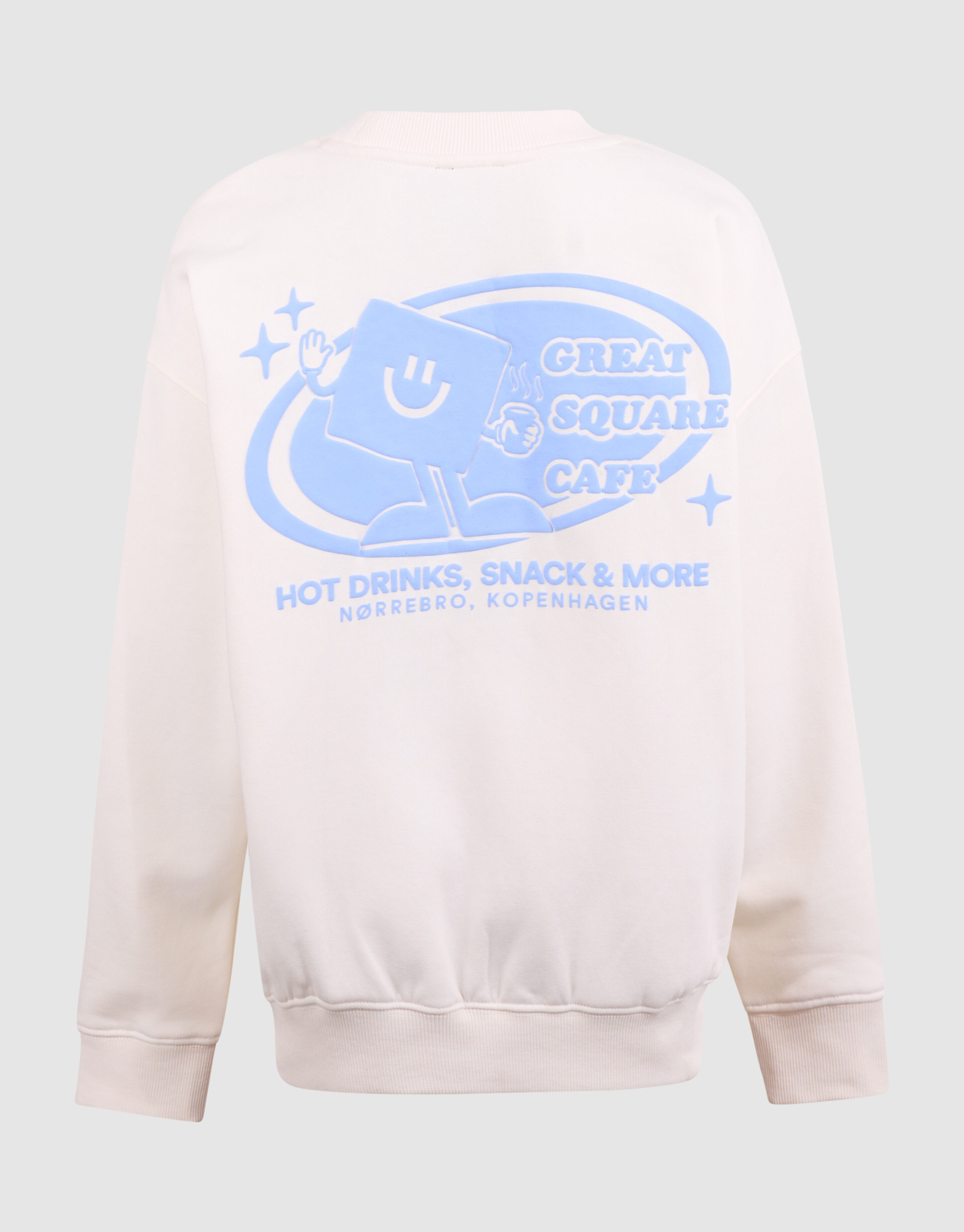 Caf&eacute; Artwork Sweater Gebroken Wit SHOEBY BOYS