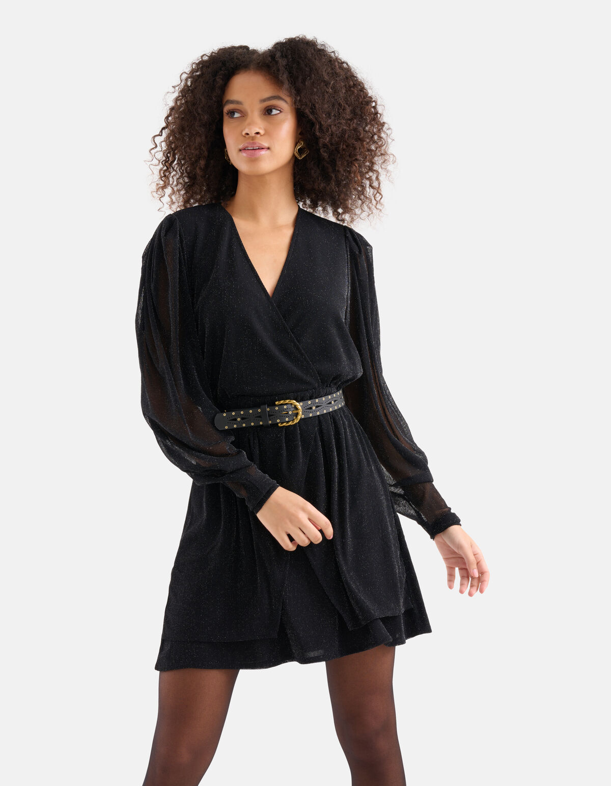 Lurex Mesh Jurk Zwart SHOEBY WOMEN