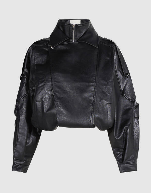 Faux Leather Funnel Neck Jack Zwart SHOEBY WOMEN