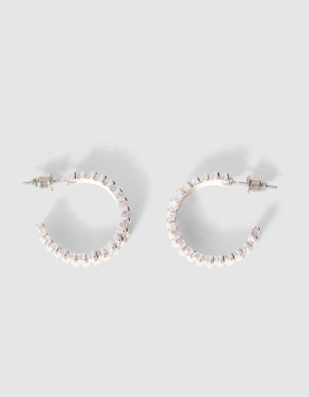 Striped Hoop Oorbellen Zilver SHOEBY ACCESSOIRES