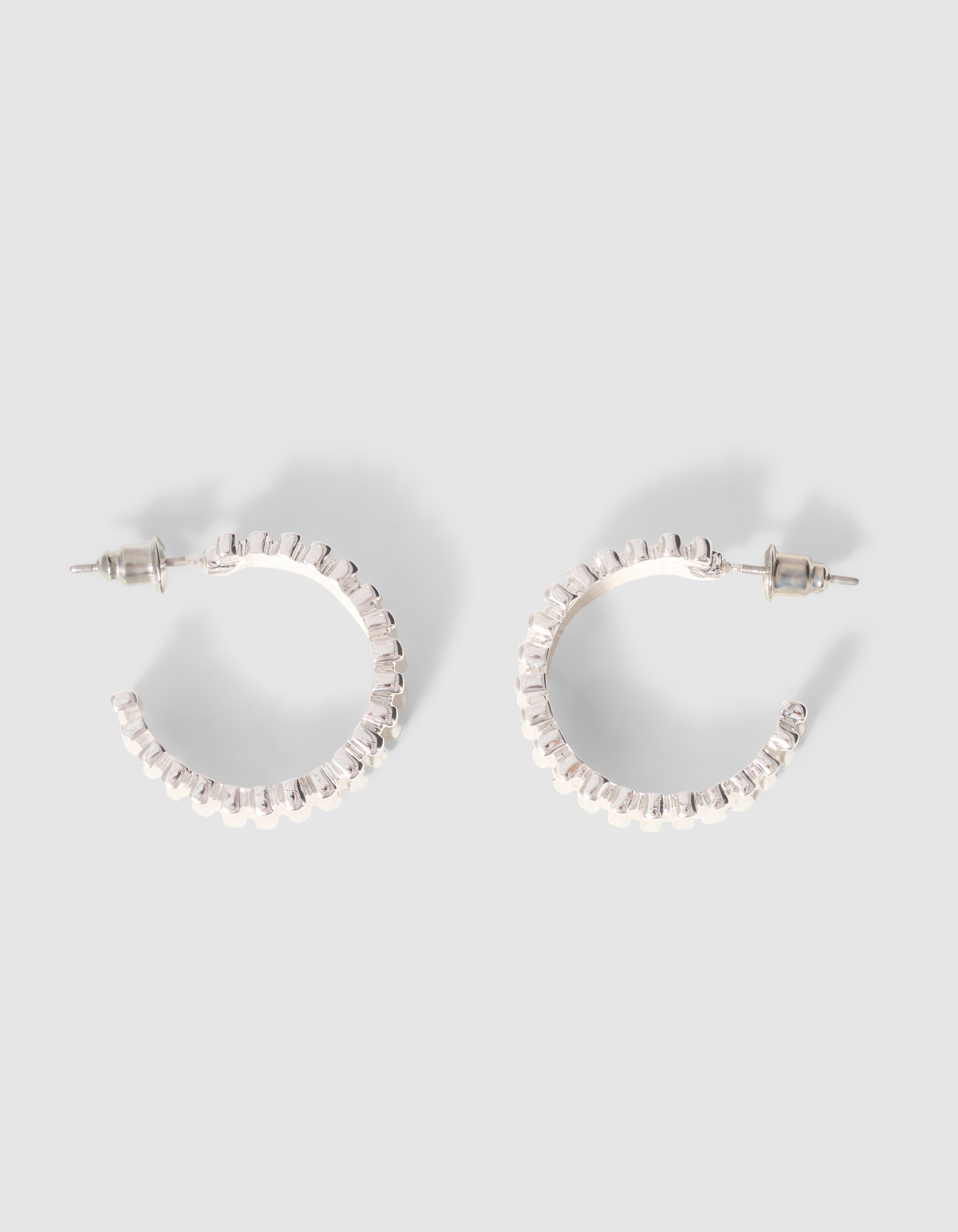 Striped Hoop Oorbellen Zilver SHOEBY ACCESSOIRES