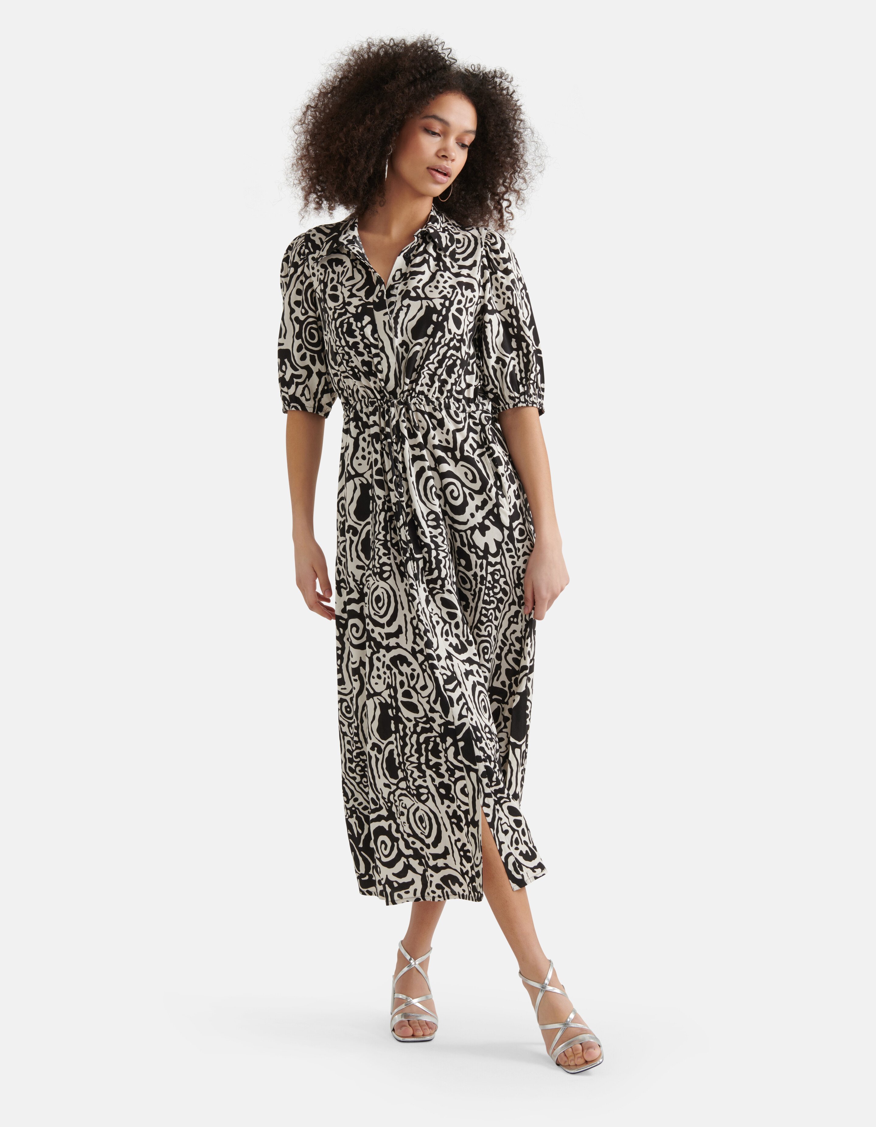 Printed Jurk Zwart/Wit SHOEBY WOMEN