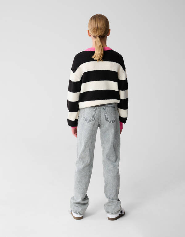 Strass Straight Fit Jeans Lichtgrijs SHOEBY GIRLS