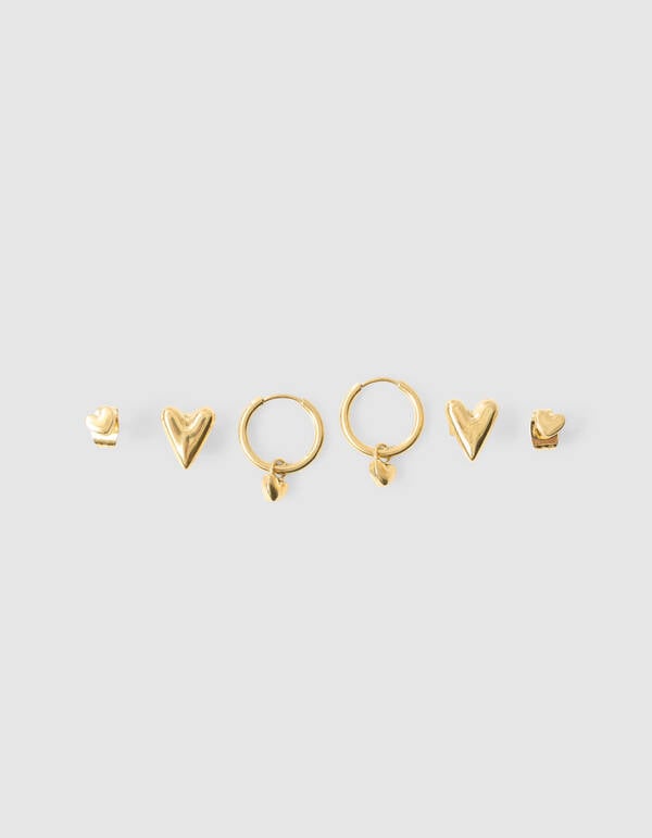 Heart Oorbellen Set Goud SHOEBY ACCESSOIRES