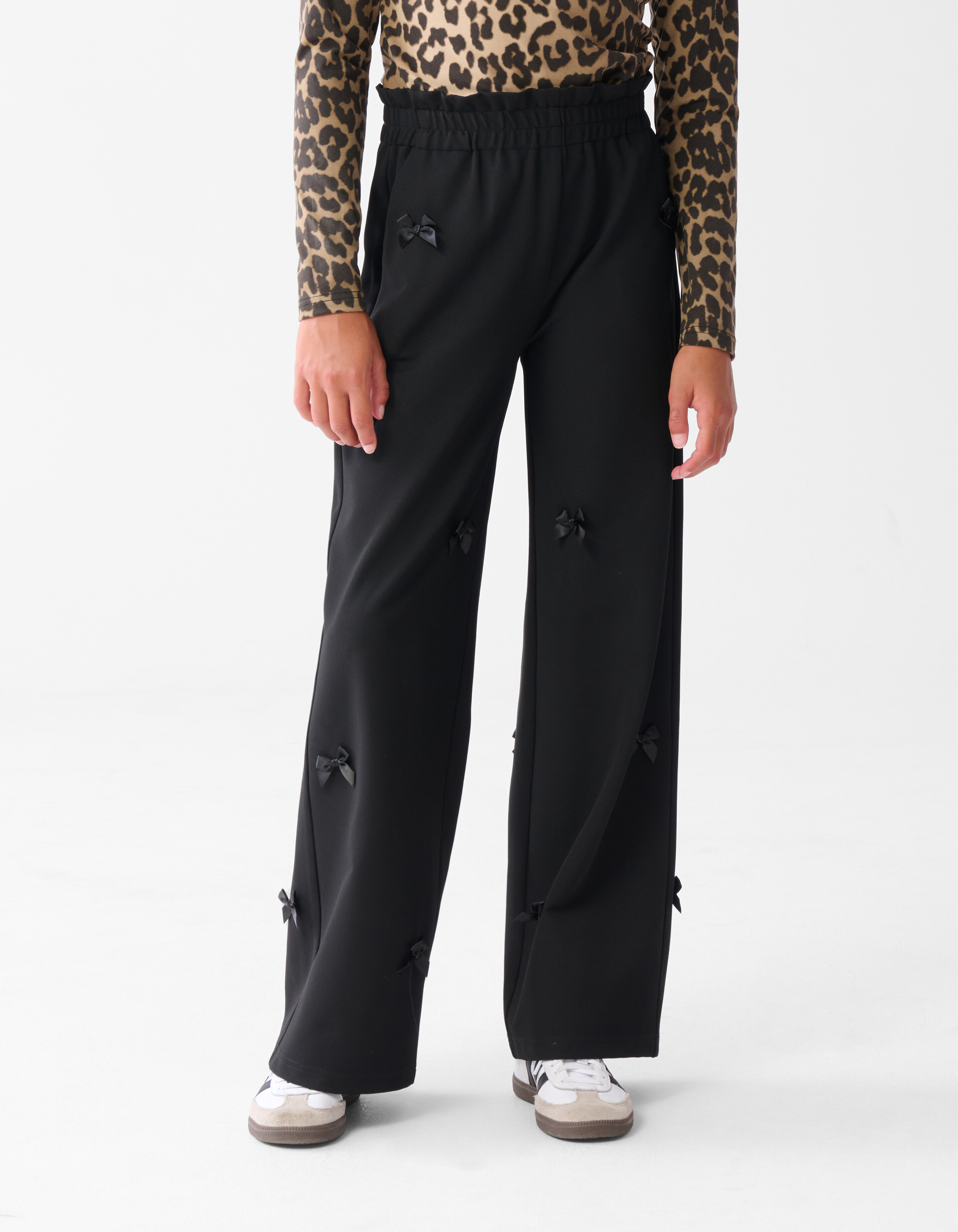 Strik Wide Leg Broek Zwart SHOEBY GIRLS