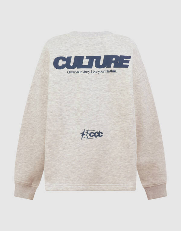 Culture Artwork Sweater Lichtgrijs SHOEBY BOYS