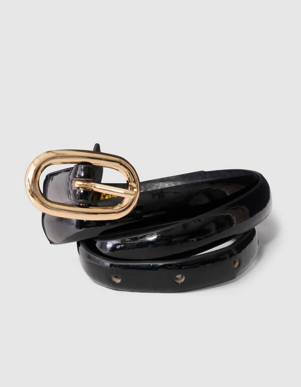 Smalle Riem Zwart/Goud SHOEBY ACCESSOIRES