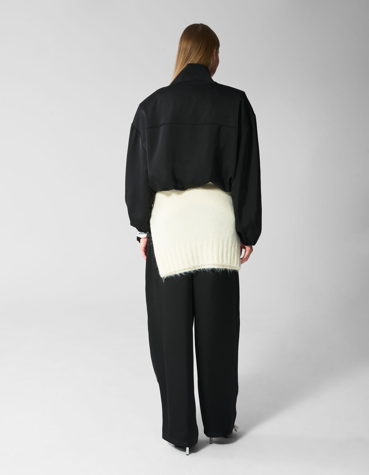 Satijnen Half Zip Top Zwart SHOEBY WOMEN