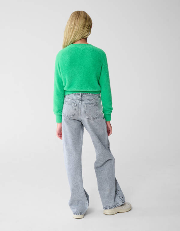 Rose Stud Straight Fit Jeans Lichtgrijs SHOEBY GIRLS