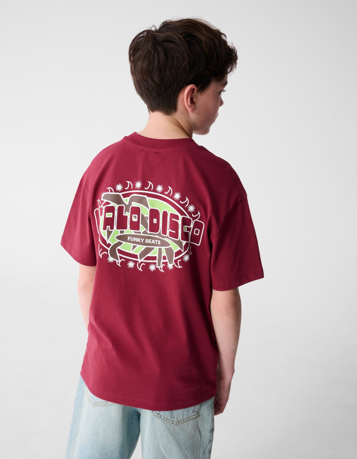 Disco Artwork T-shirt Donkerrood SHOEBY BOYS