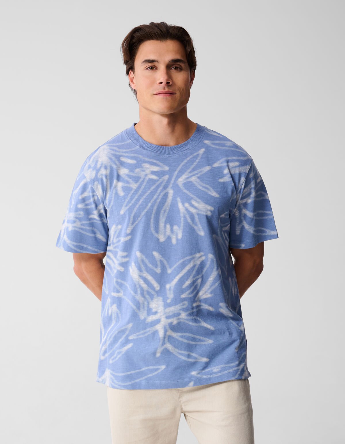 Printed T-shirt Lichtblauw SHOEBY MEN