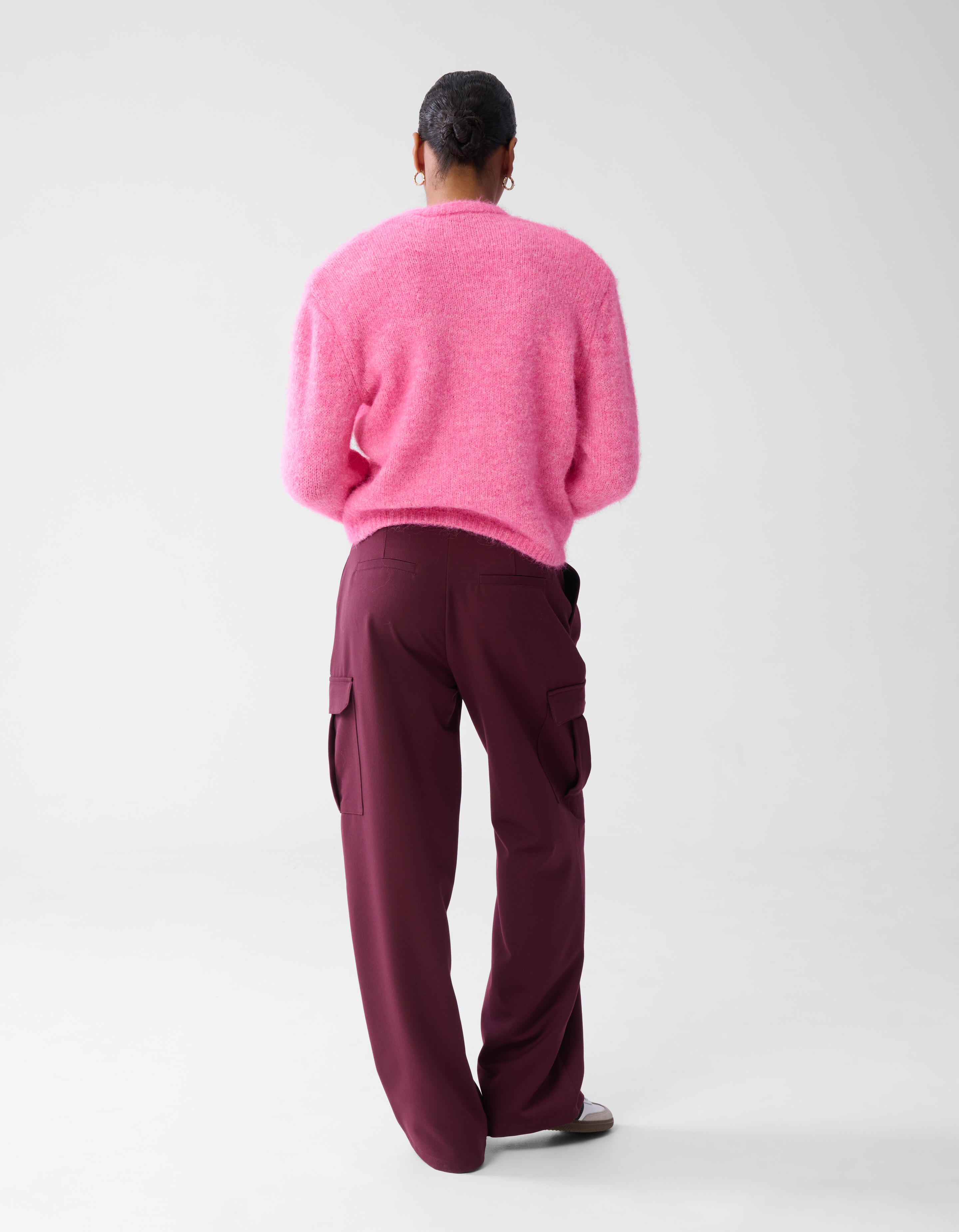 Cargo Wide Leg Broek Bordeaux SHOEBY WOMEN