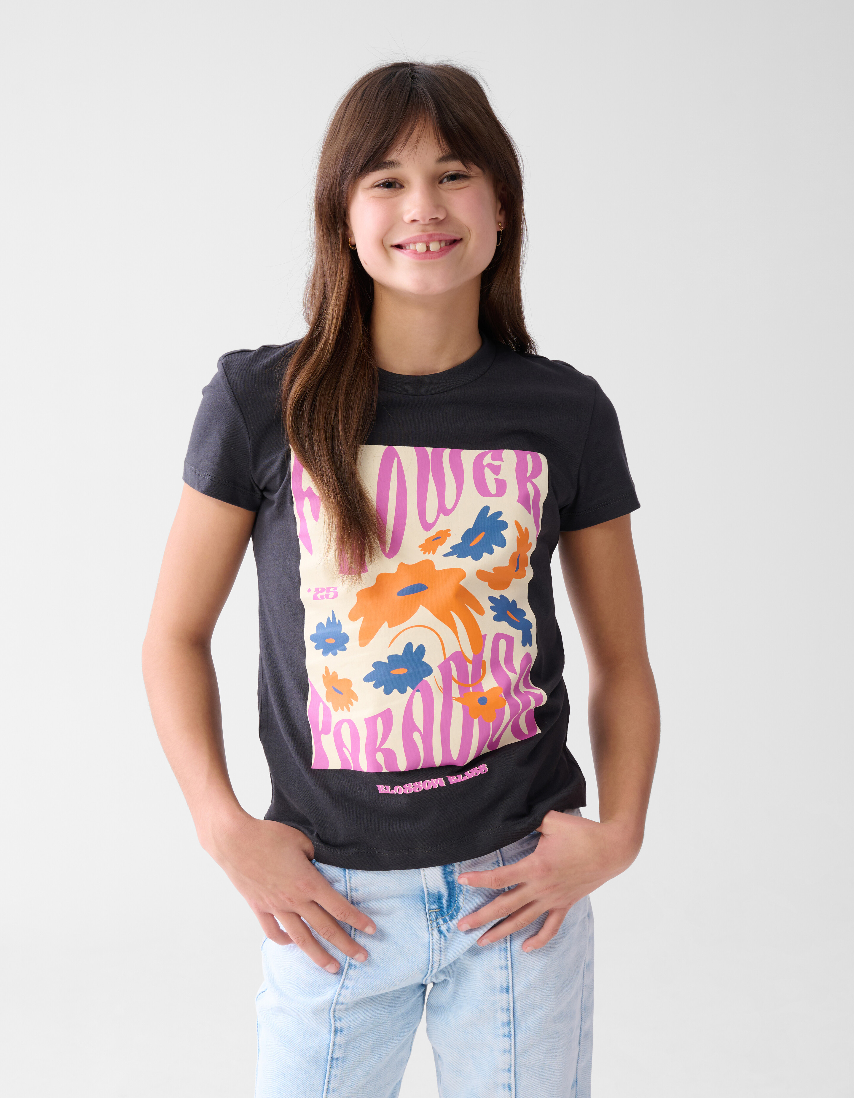 Artwork T-shirt Donkergrijs SHOEBY GIRLS