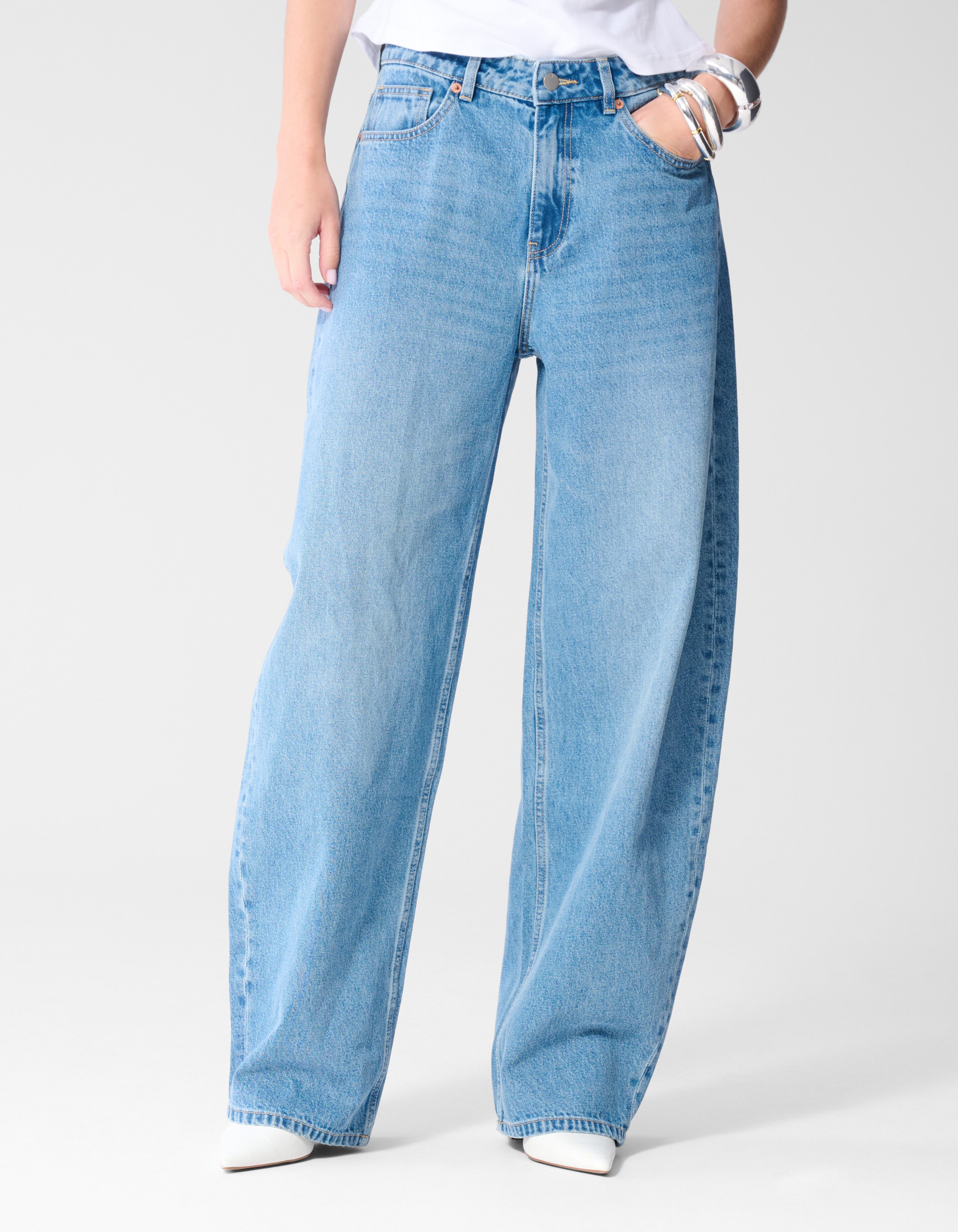 Baggy Fit Jeans Blauw SHOEBY WOMEN