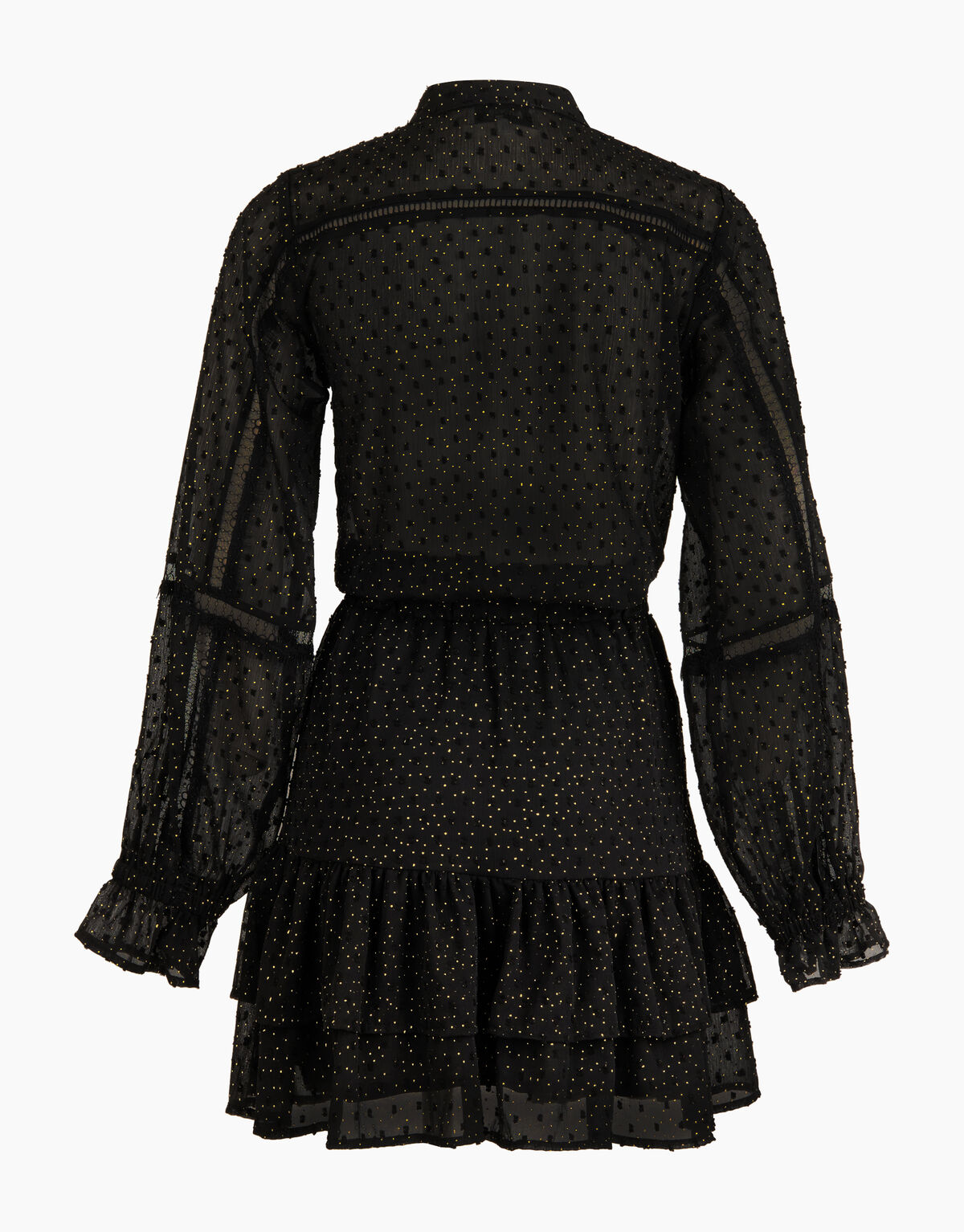 Chiffon Stippen Jurk Zwart By Nicolette SHOEBY WOMEN