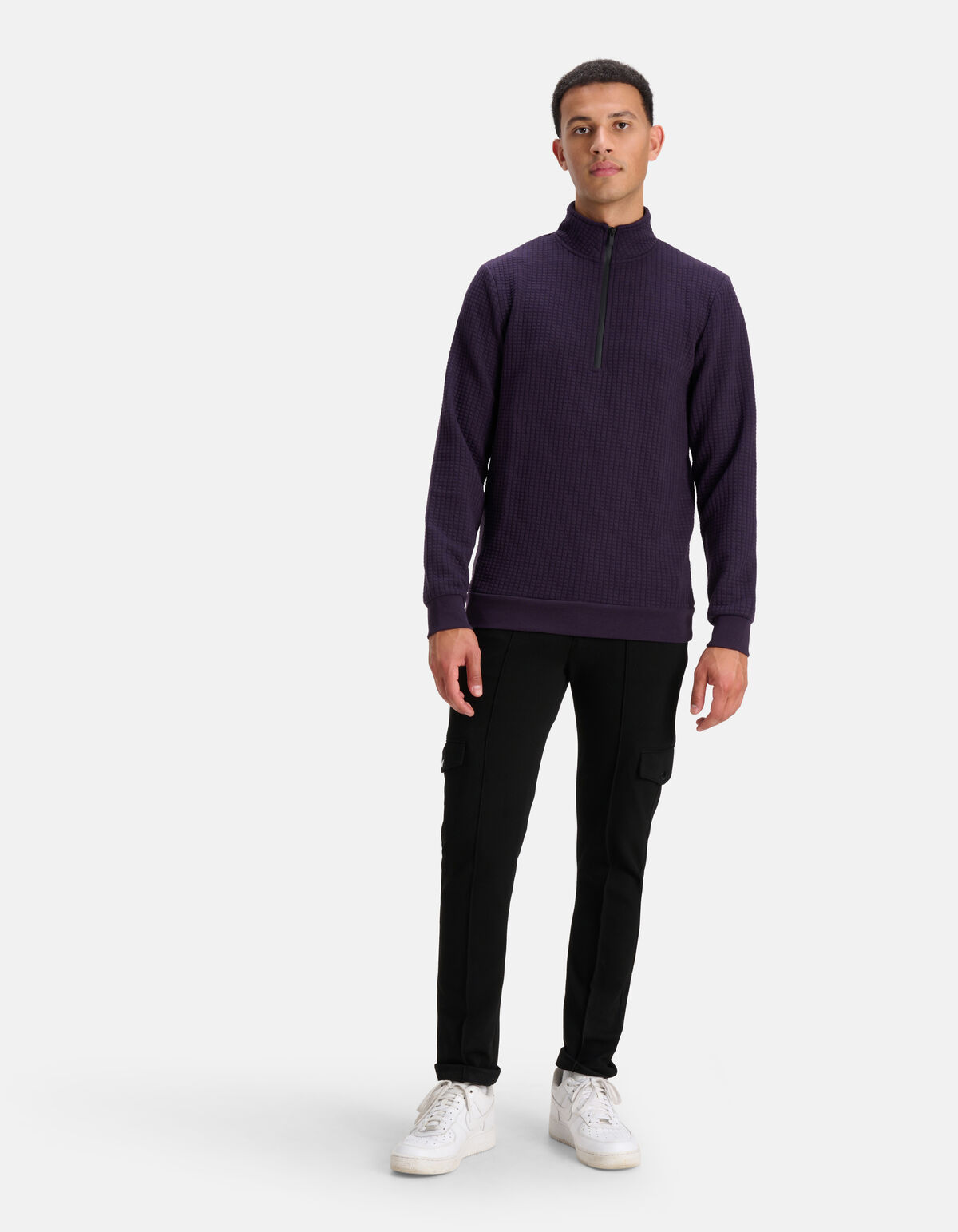 Zipper Sweater Paars SHOEBY MEN