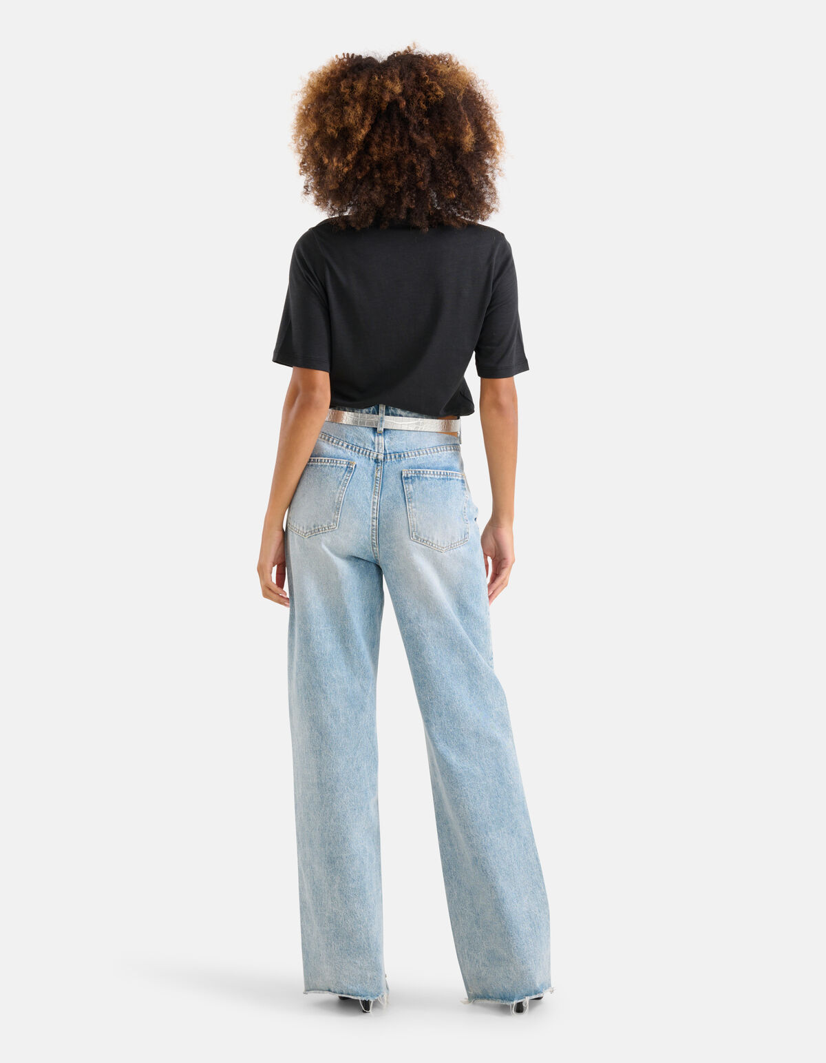 Basis V-hals T-shirt Zwart SHOEBY WOMEN