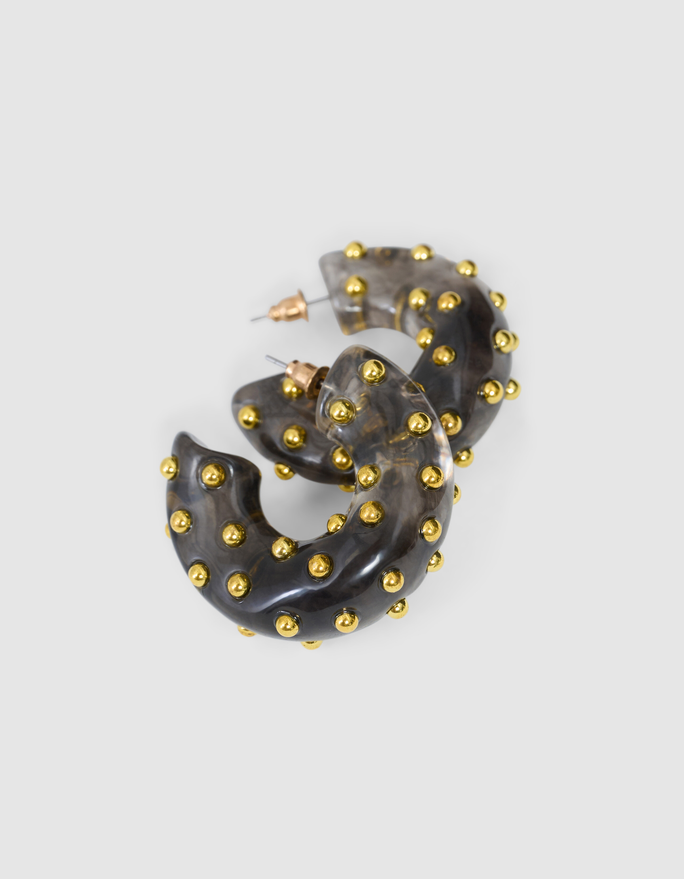 Studded Hoops Oorbellen Zwart SHOEBY ACCESSOIRES