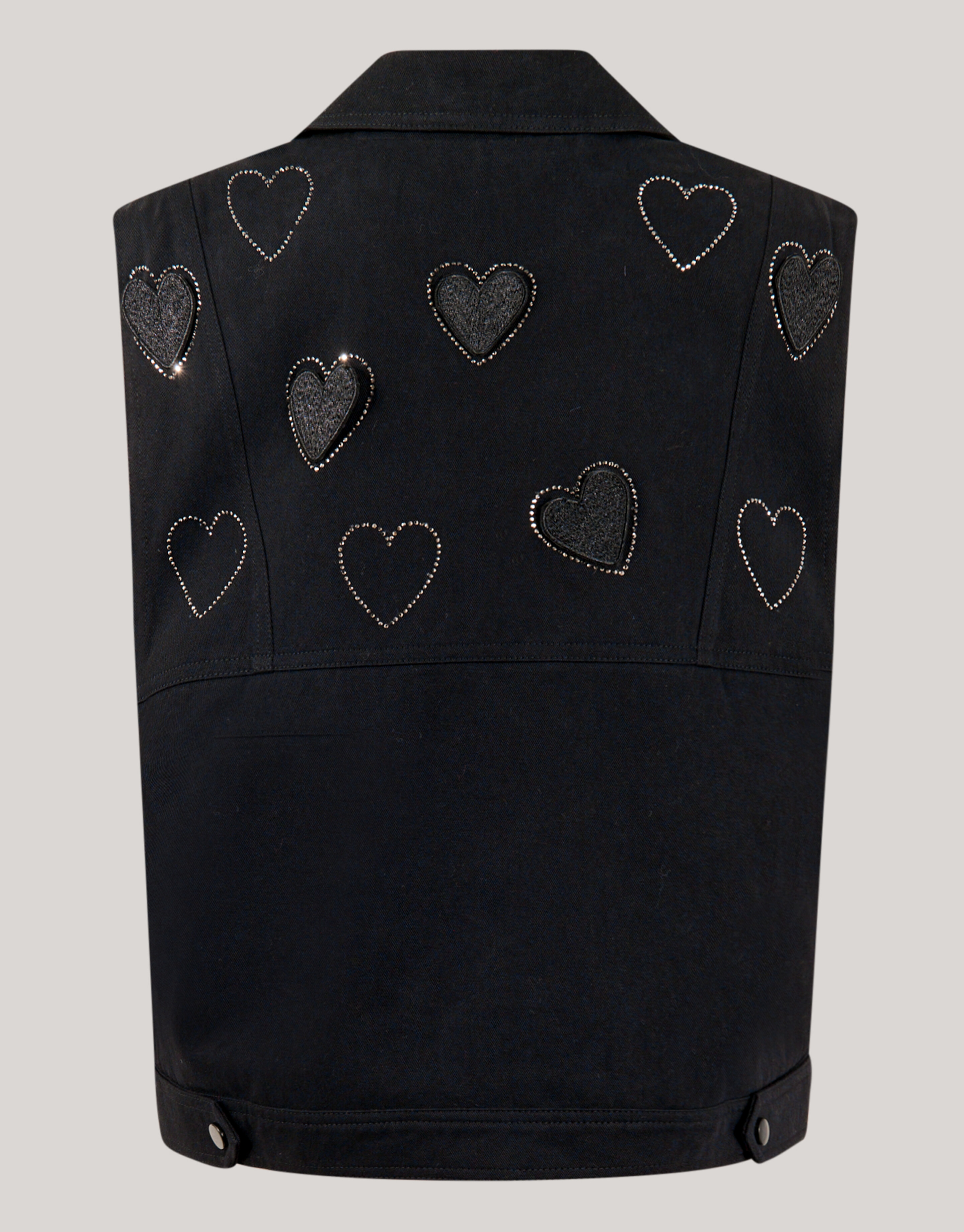 Strass Heart Gilet Zwart SHOEBY GIRLS