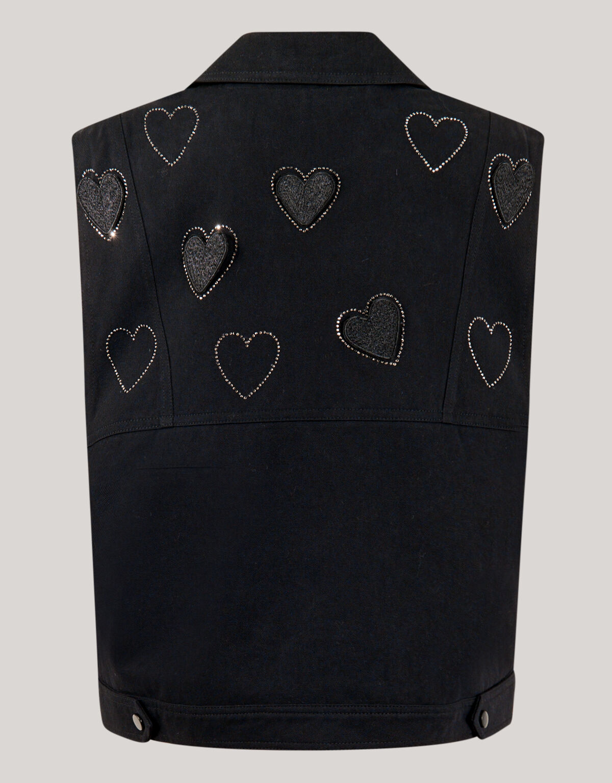 Strass Heart Gilet Zwart SHOEBY GIRLS