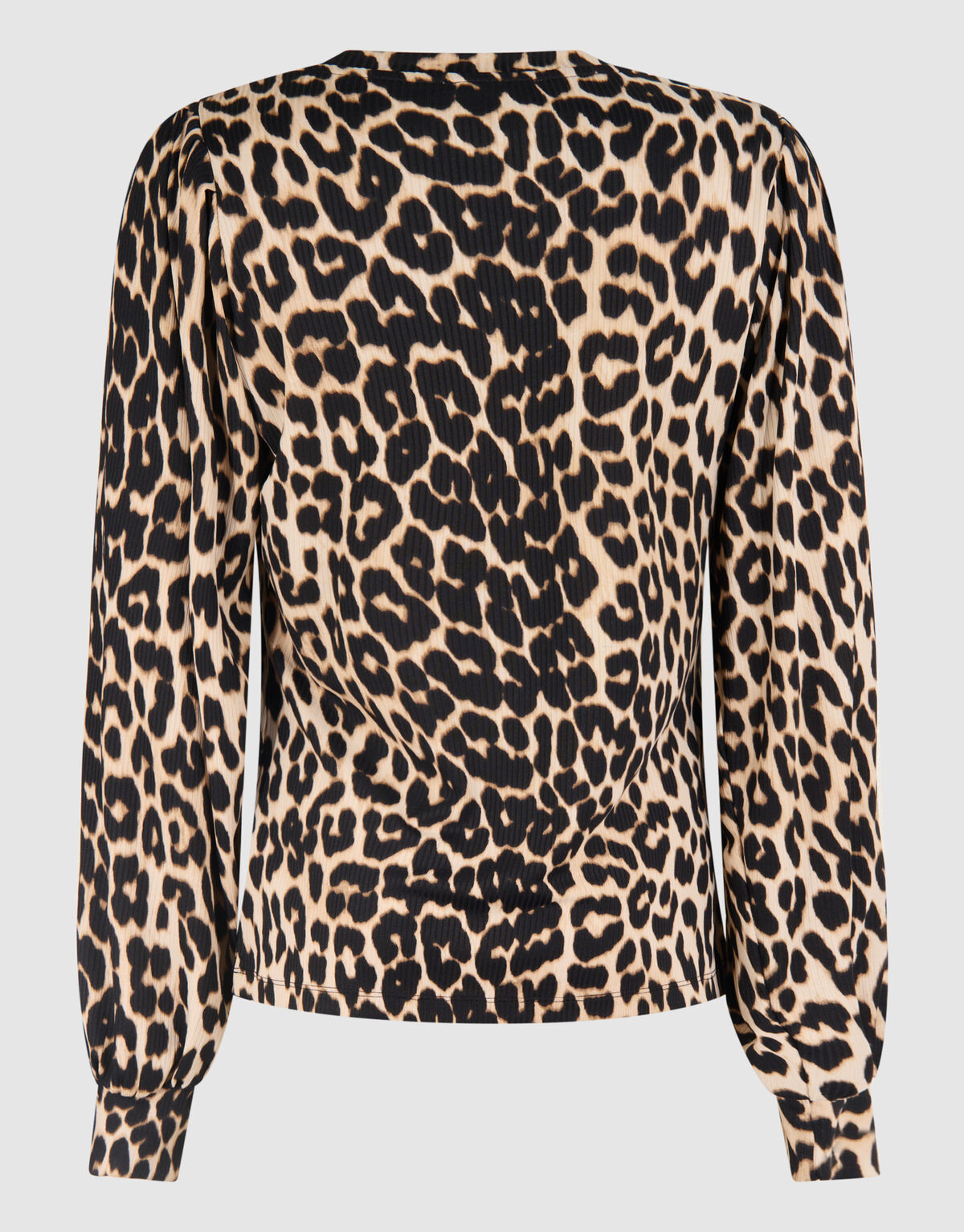 Rib Jersey Leopard Top Bruin SHOEBY WOMEN