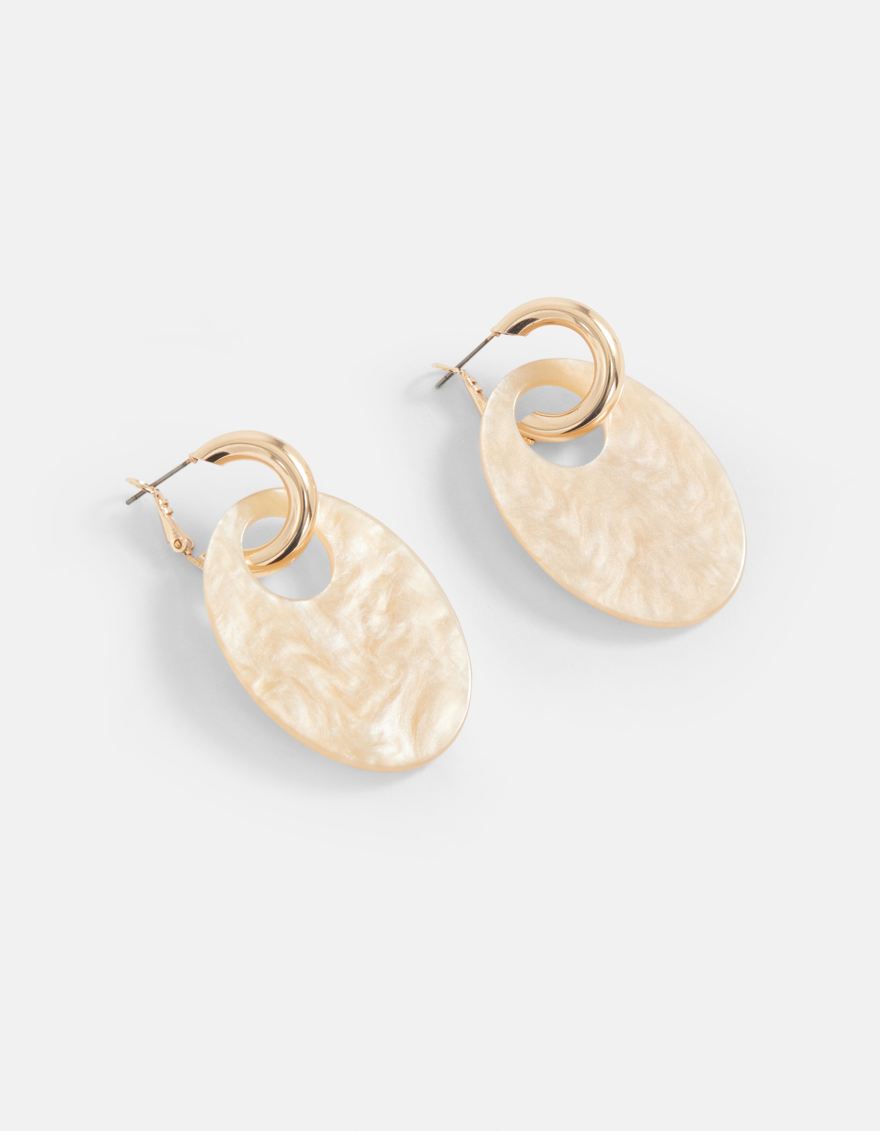 Ovale Oorbellen Beige SHOEBY ACCESSOIRES