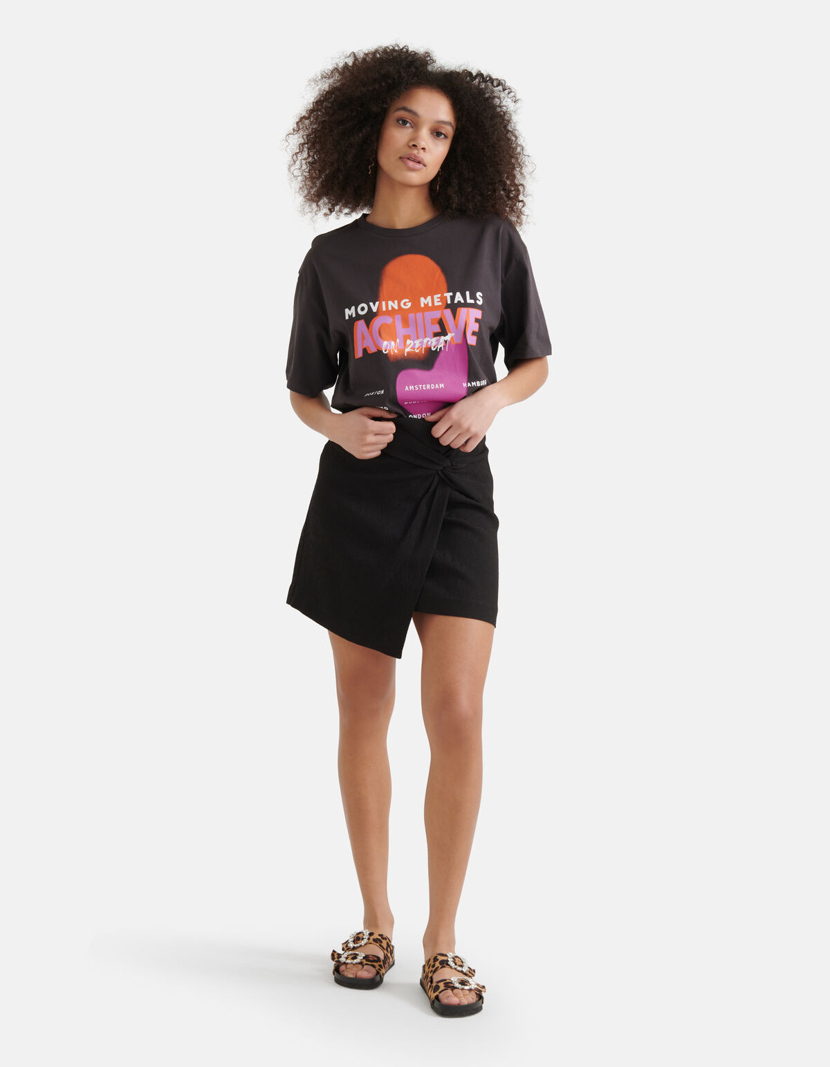 Zebra Jacquard Rok Zwart SHOEBY WOMEN