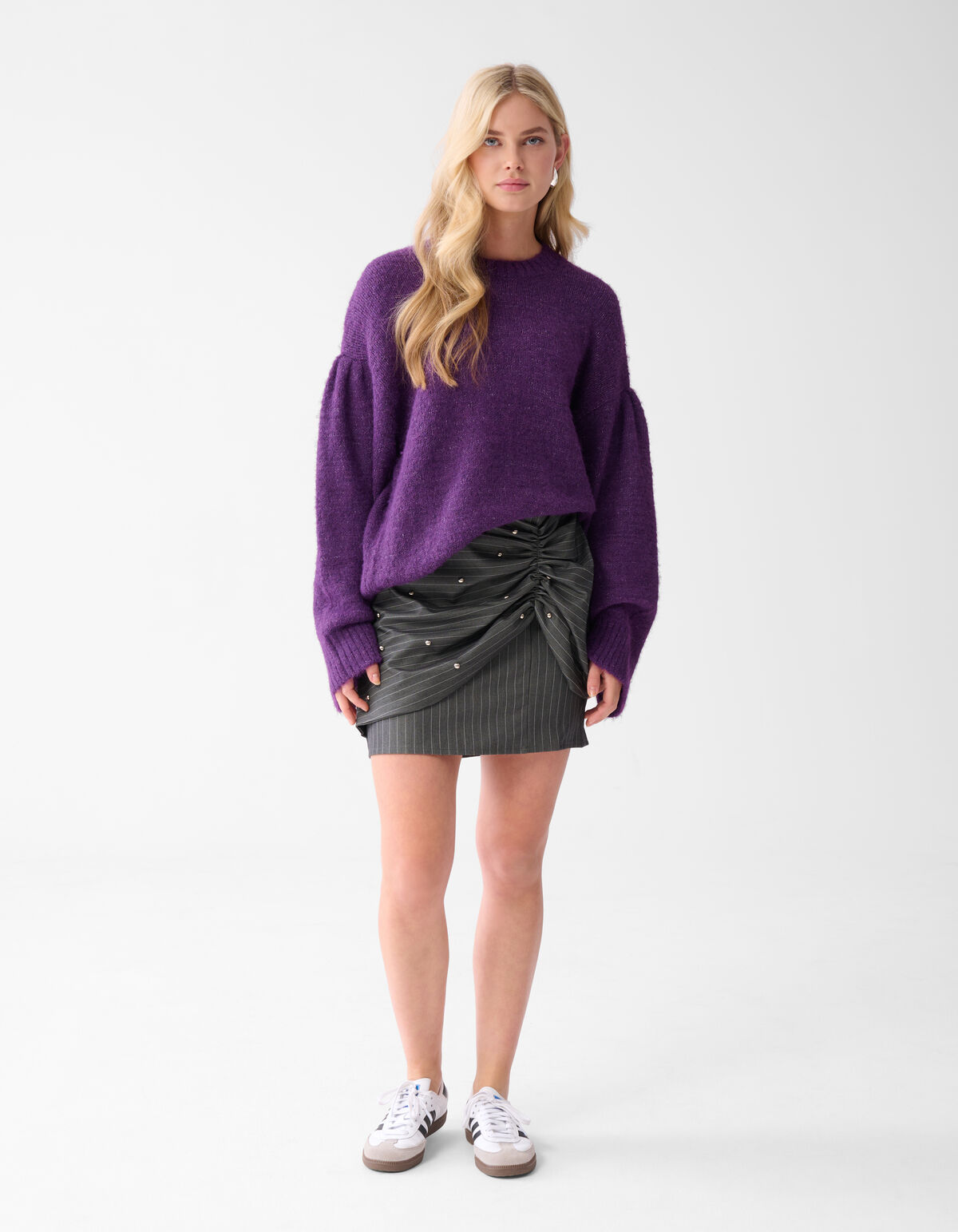 Straight Sleeve Trui Donkerpaars SHOEBY WOMEN