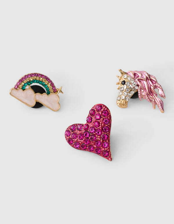 Smile Strass Broche Set Roze SHOEBY ACCESSOIRES