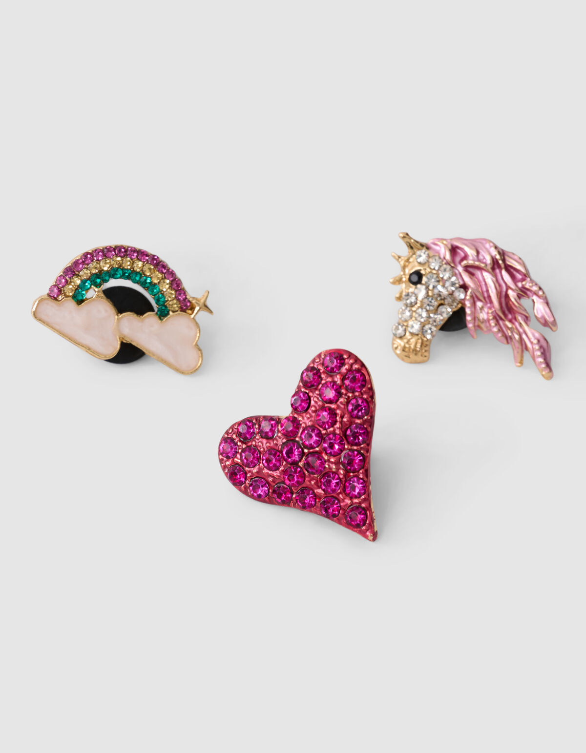 Smile Strass Broche Set Roze SHOEBY ACCESSOIRES