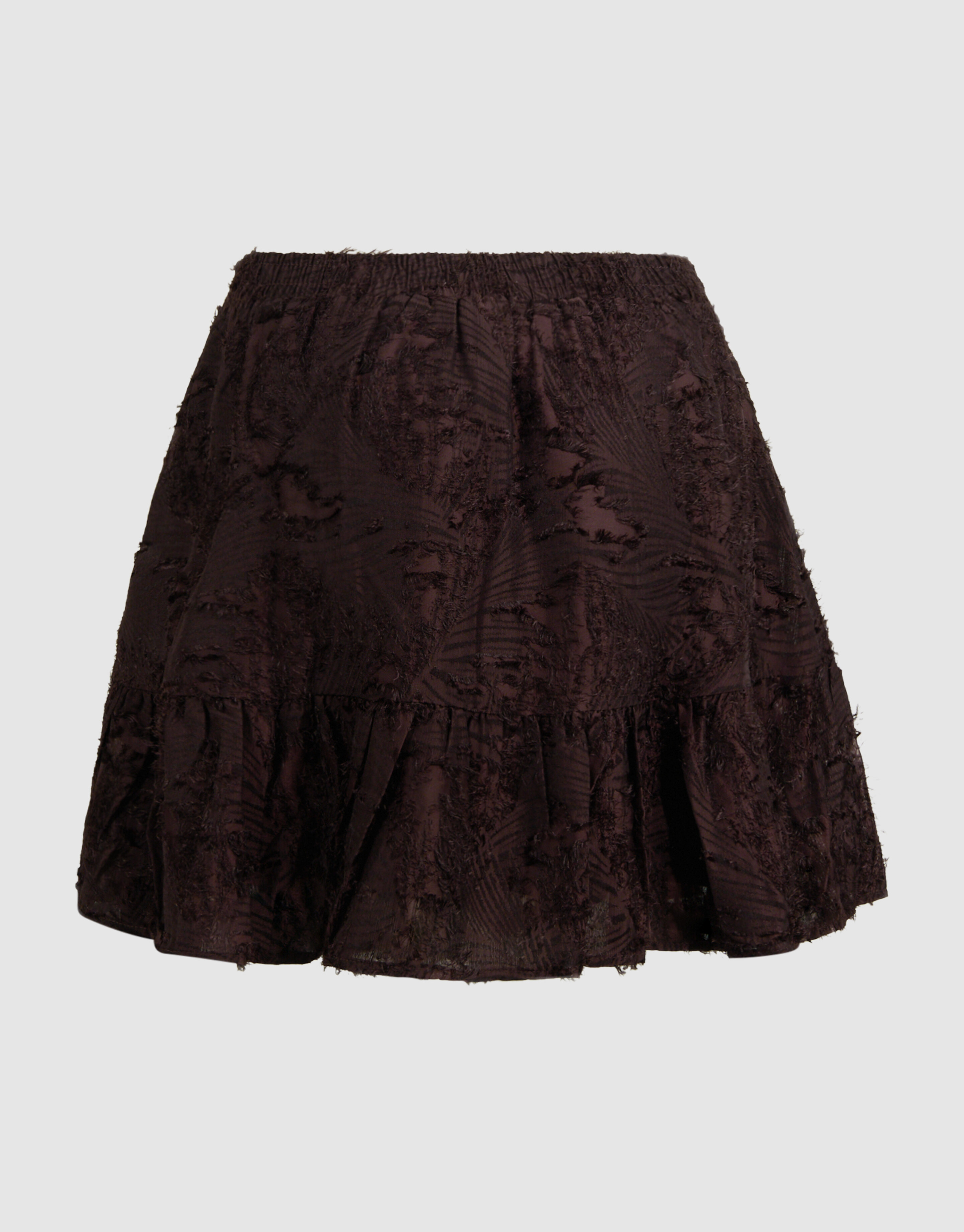 Ruffle Mini Rok Donkerbruin SHOEBY WOMEN