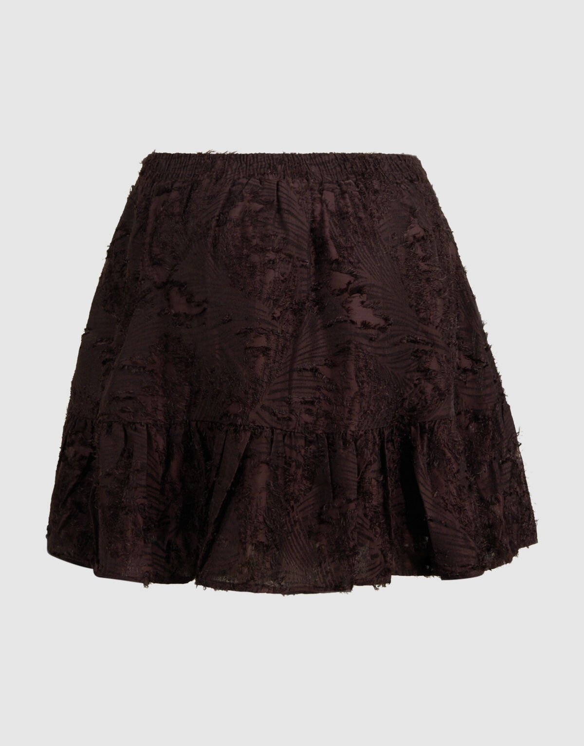 Ruffle Mini Rok Donkerbruin SHOEBY WOMEN