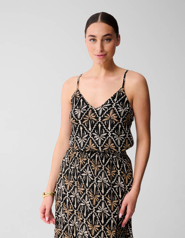 Printed Top Zwart/Wit SHOEBY WOMEN