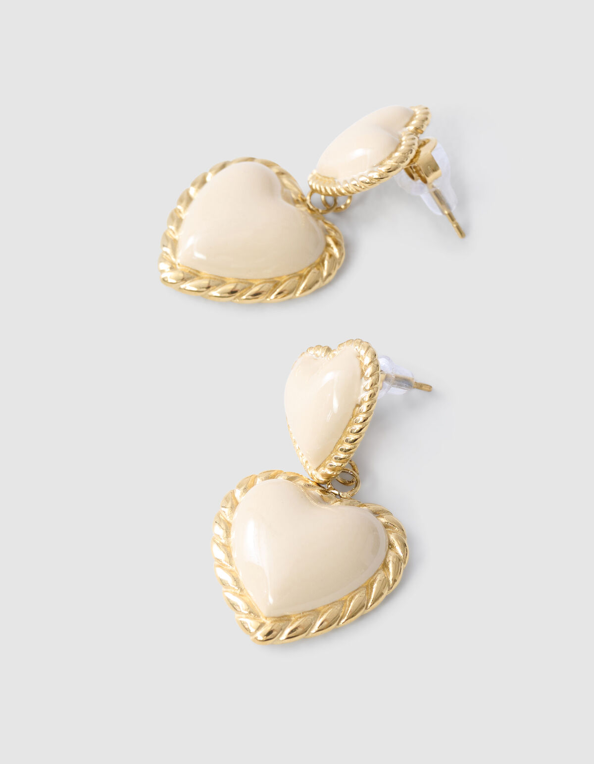 Vintage Heart Oorbellen Gebroken Wit SHOEBY ACCESSOIRES