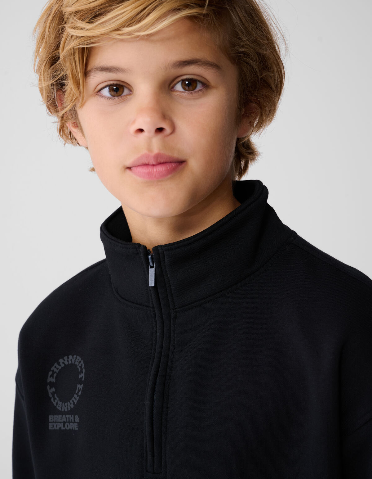 Half Zip Sweater Zwart SHOEBY BOYS