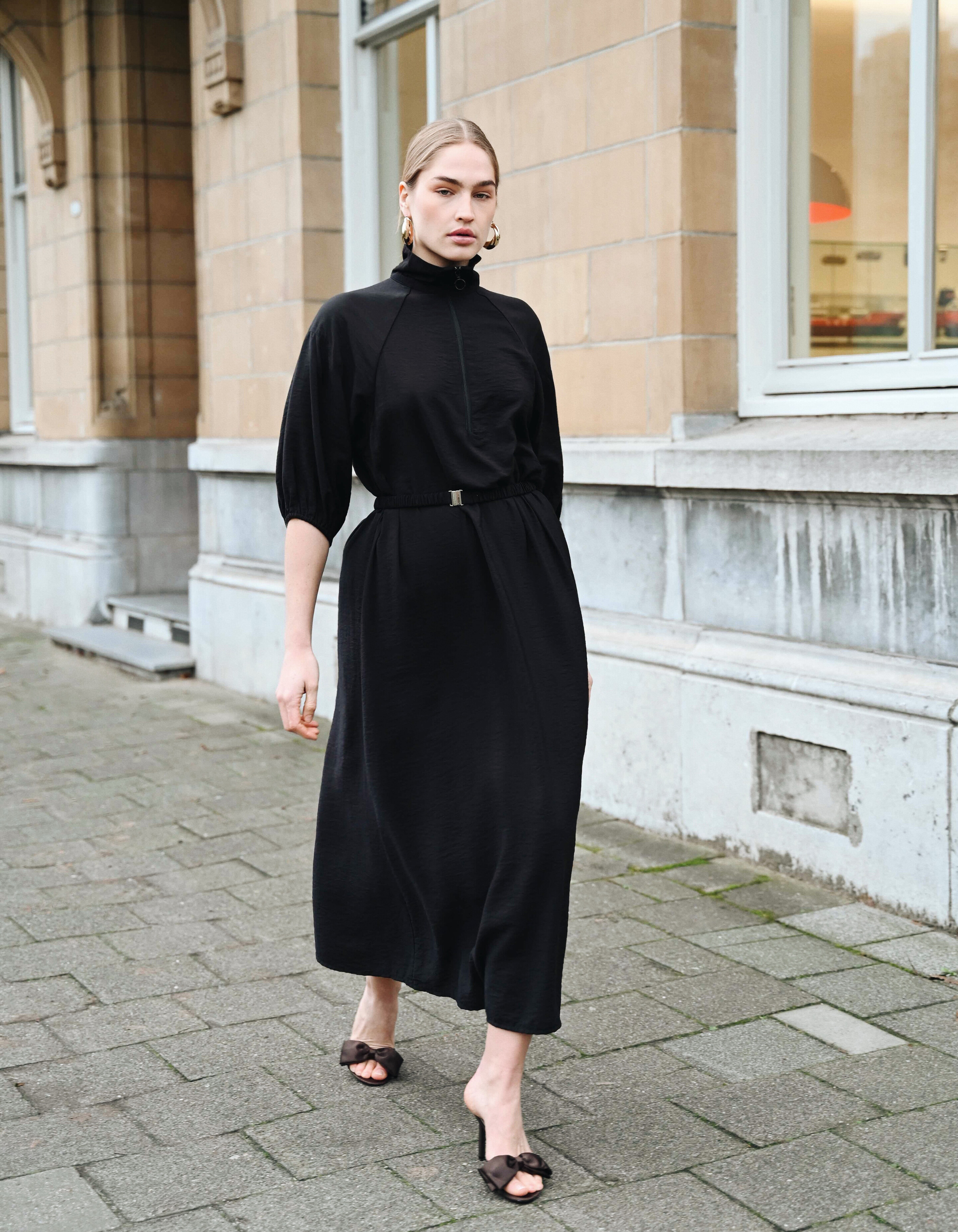 Sporty Tracksuit Maxi Jurk Zwart SHOEBY WOMEN