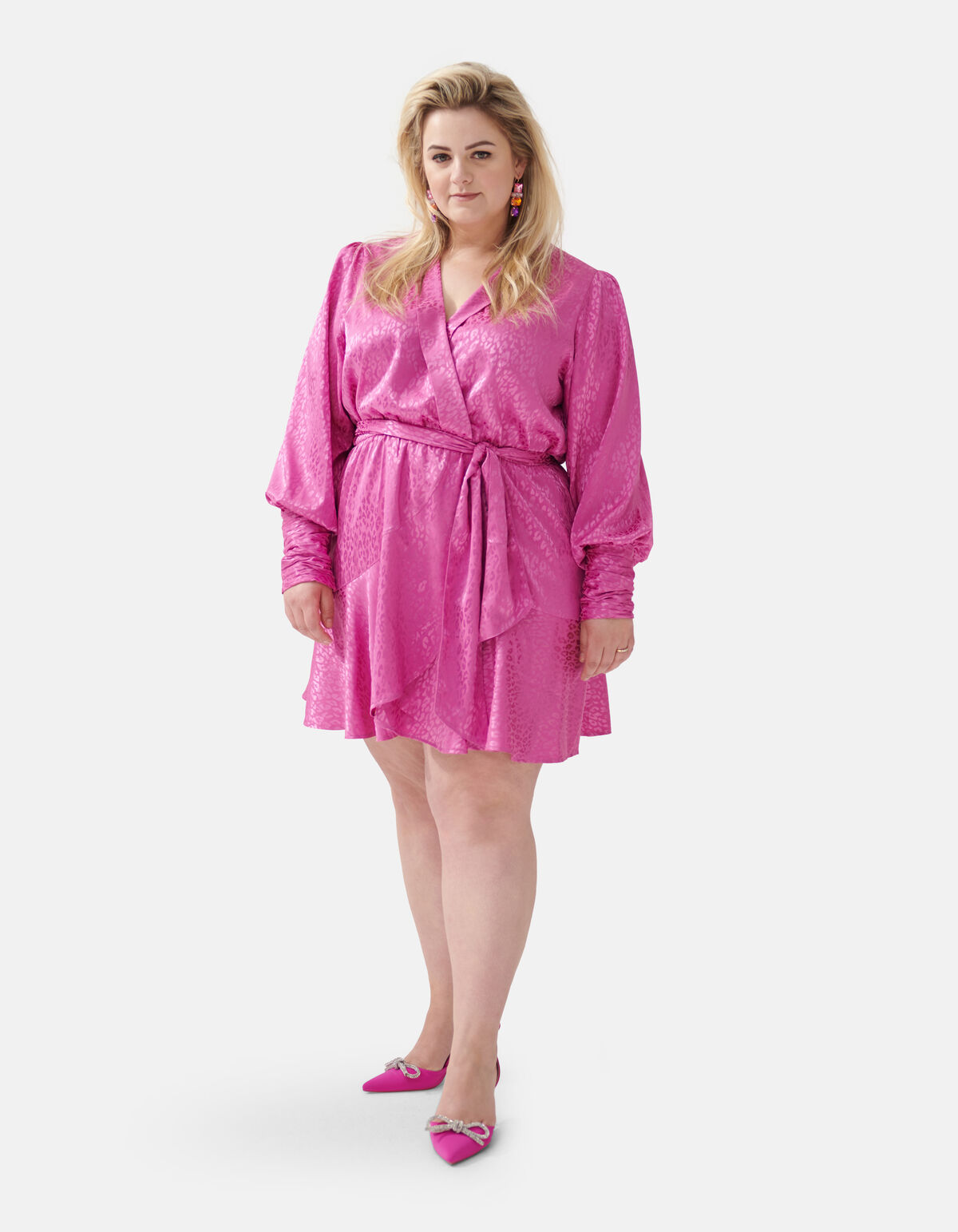 Jacquard Wrap Jurk Roze SHOEBY WOMEN