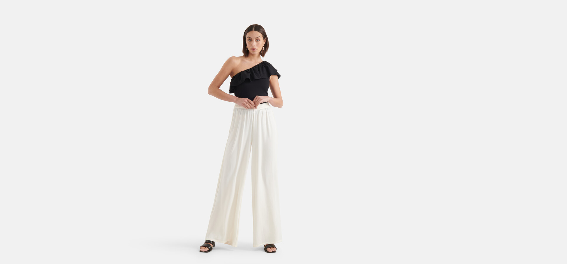 Loose Fit Broek Gebroken Wit SHOEBY WOMEN
