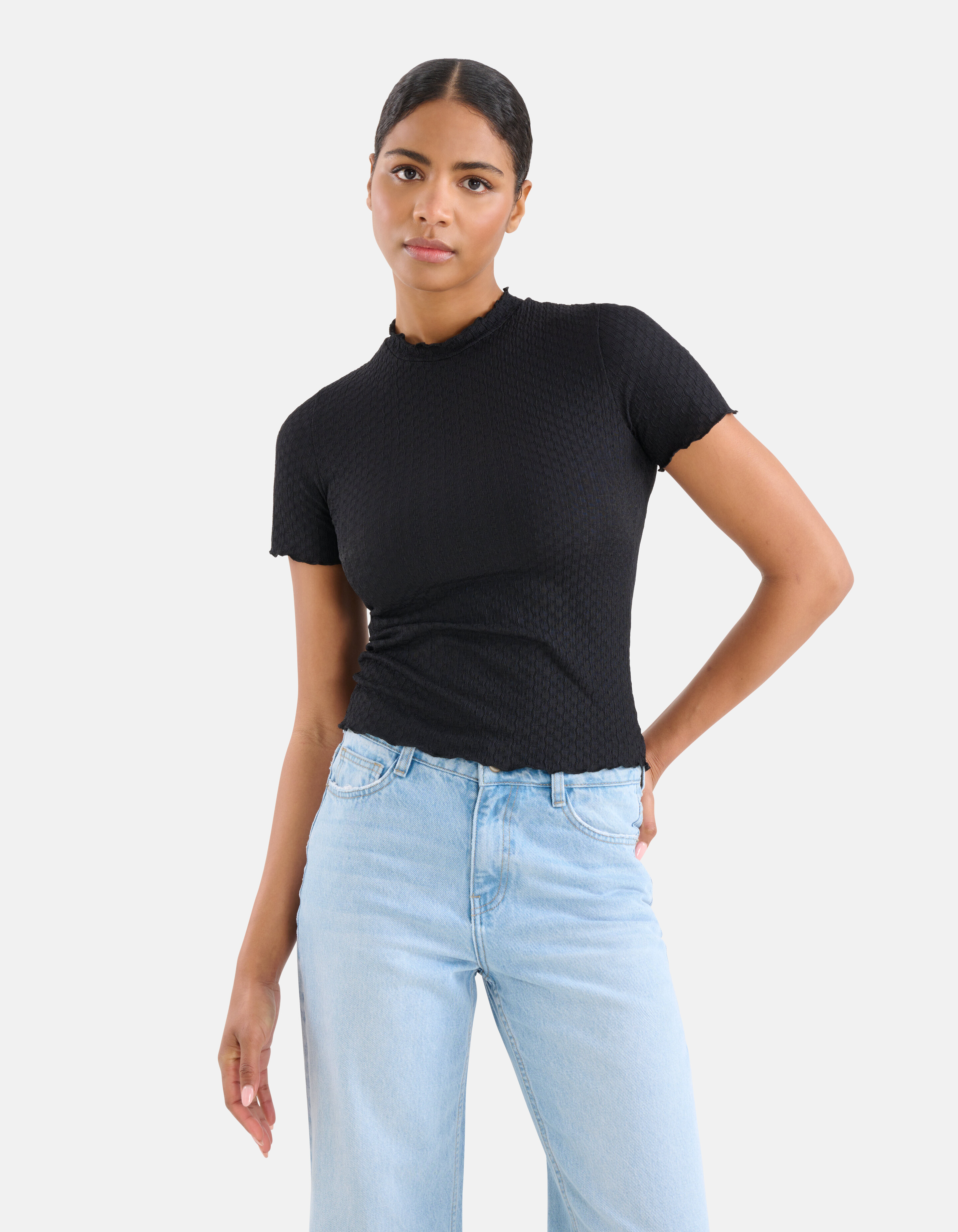 Crinkle Top Zwart SHOEBY WOMEN