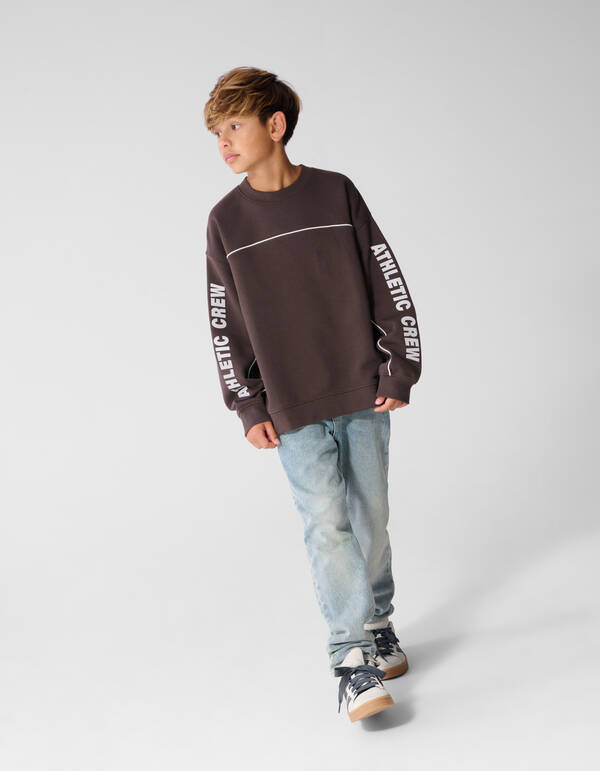 Sporty Sweater Donkerbruin SHOEBY BOYS