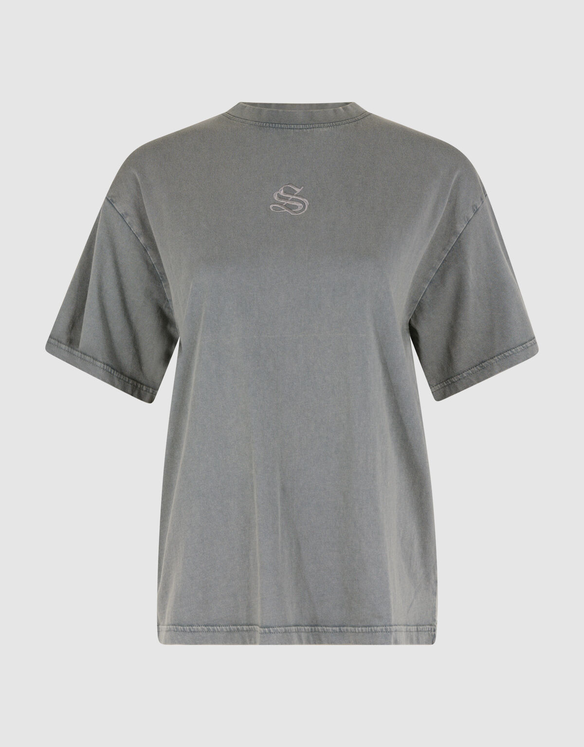 Washed Logo T-shirt Lichtgrijs SHOEBY WOMEN